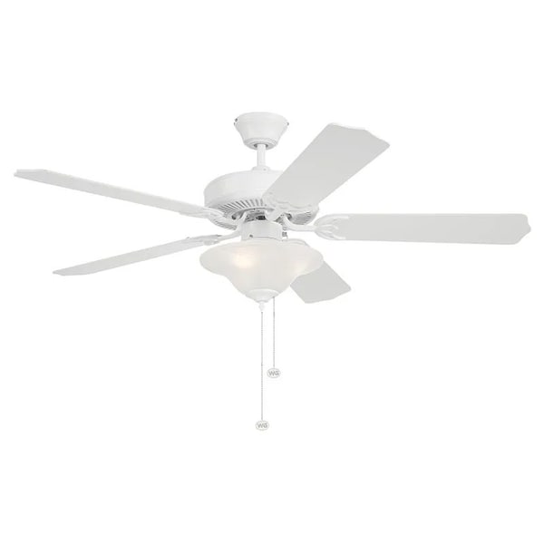 Westgate 52in. White Finish MDF 5-Blade Ceiling Fan & Light WFL-105-PC-5B-52-WH-WH - main